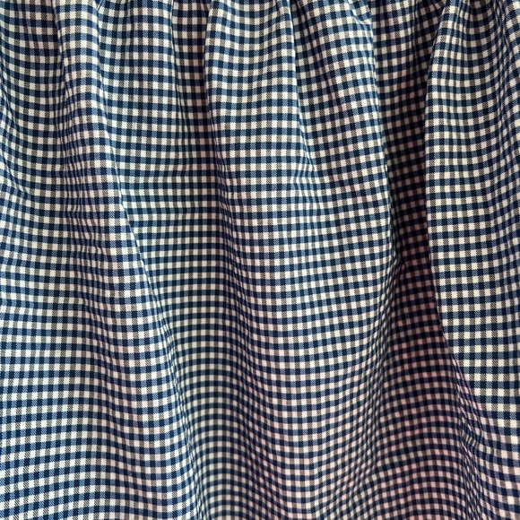 ZARA gingham cropped puff sleeve tie sleeve off shoulder blouse blue&white XS - Picture 6 of 7